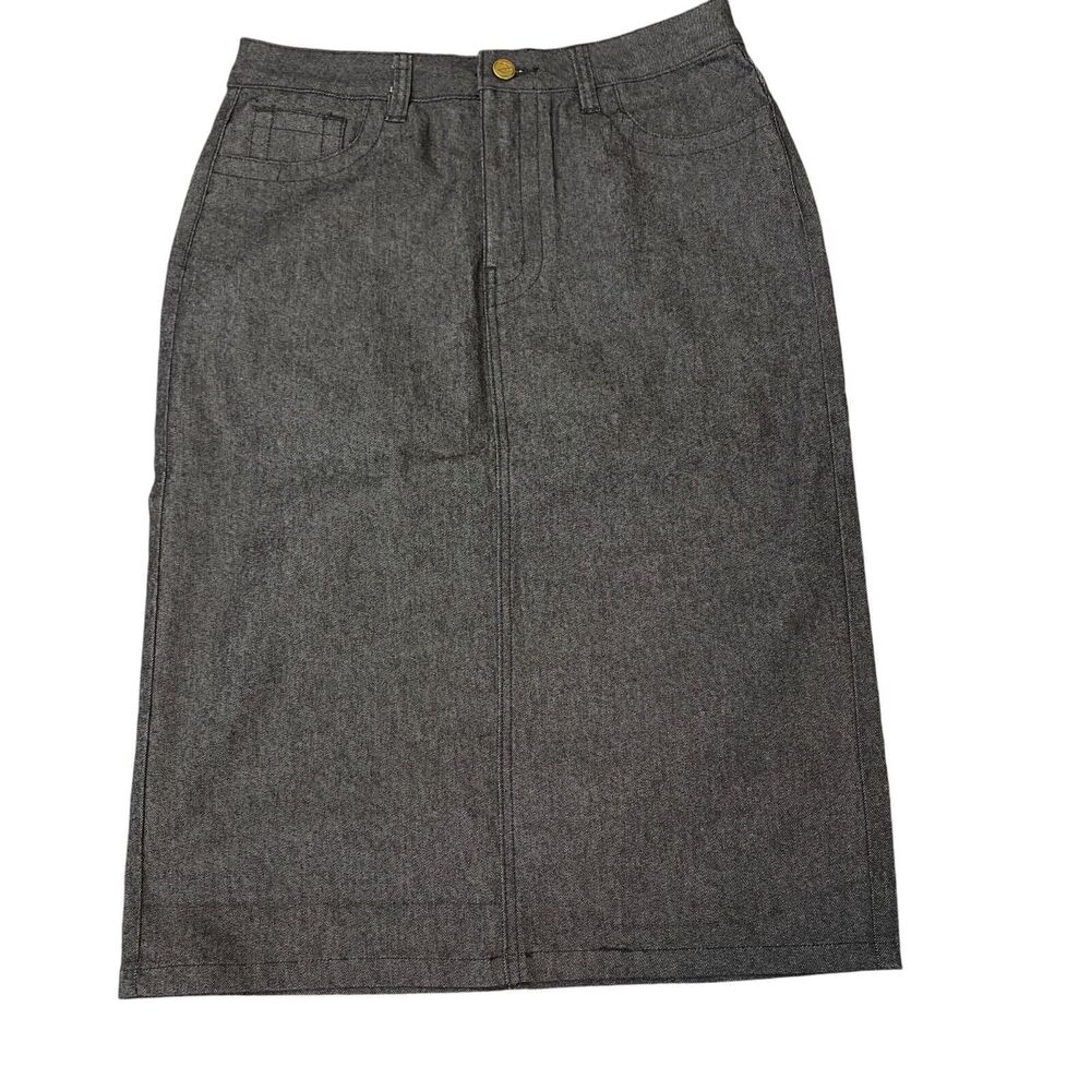 The Main Street‎ Exchange Skirt Womens 6 Black Denim Stretch Regular Fit